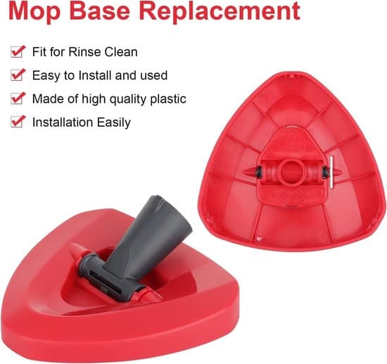 Ersättningsmopphuvud för Vileda/Cedar mikrofibermopp med dubbelspårssystem, plastbaslock och tillbehör för triangulär mopp