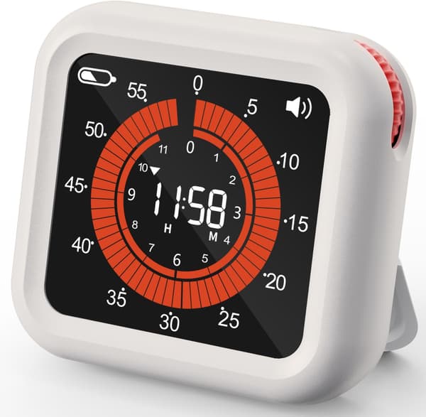Digital visuel timer, Maksimal nedtællingstimer på 11 timer og 59 minutter, genopladelig nedtællingstimer med VA-display, tydelige cifre