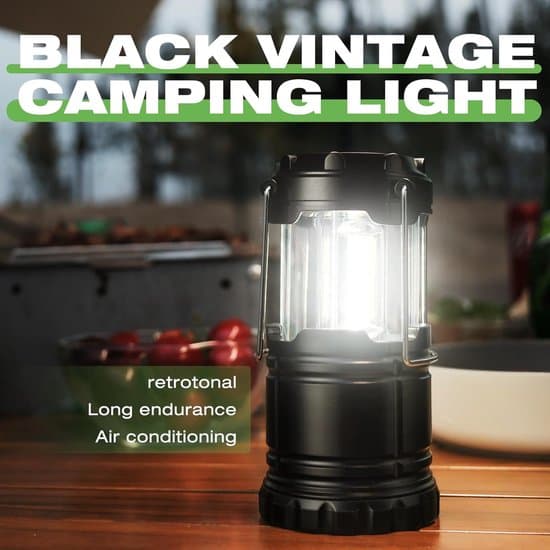 4-delt foldbart LED-campinglyssæt, varm hvid superlys, til have, terrasse, nødsituation, camping, sort