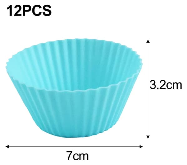 12-pak store silikone muffinforme, non-stick genanvendelig bageform