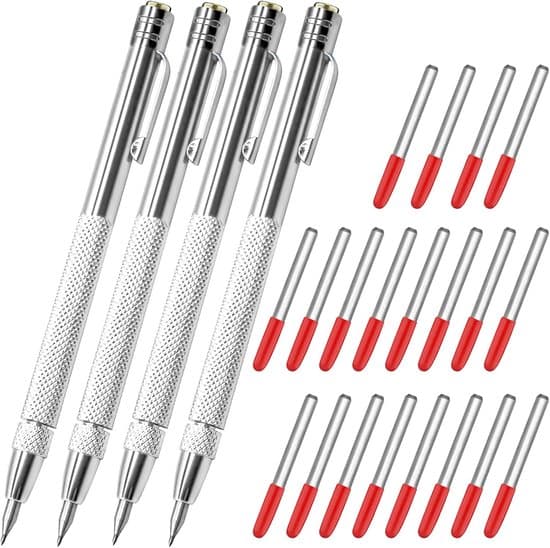Gravyrpennor - Karbid - 4 delar - Silver