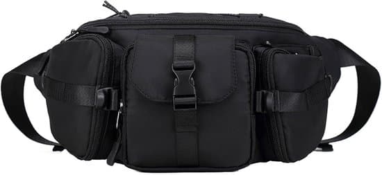 Midjeväskor, bröstväskor, crossbody-väskor i canvas, unisex, svart
