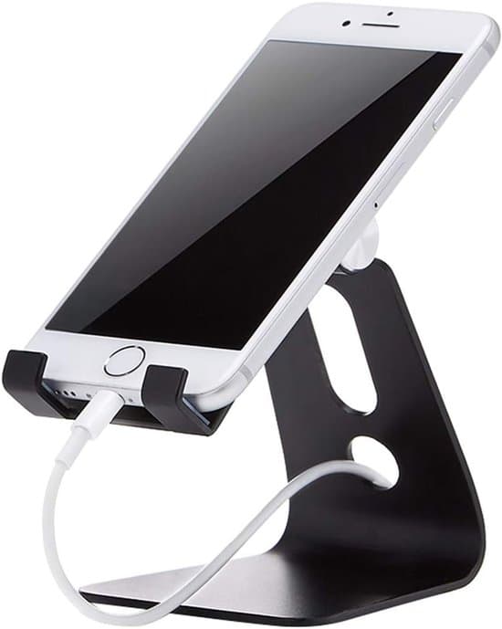 Telefonholder, Enkel, Dobbelt, Sort