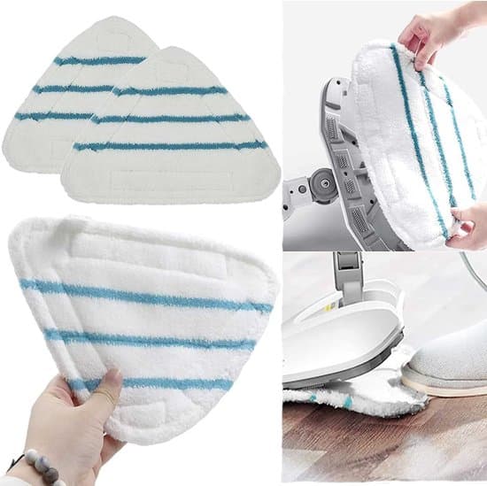 4-pack återanvändbara mikrofiber triangulära moppdynor för H2O ångmoppar
