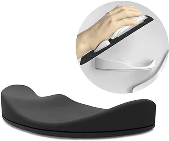 Generisk silikone håndledsstøtte musemåtte ergonomisk håndledsstøtte til stationær computer, 100*40*17mm, til kontor- og hjemmebrug, sort