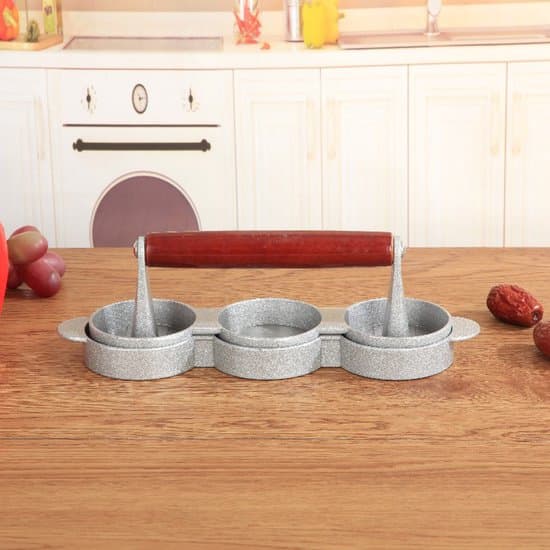Mini Hamburgerkakpress - 3-i-1 Non-stick Aluminiumform