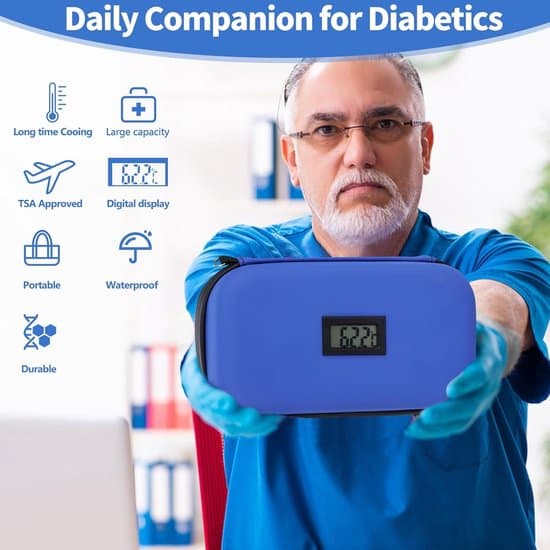 Isolert rejsetaske til insulin - Med termometer/køleelement - Blå