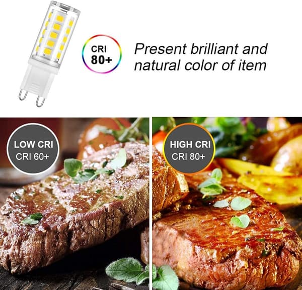 G9 LED-lampor, 6W, 6000K dagsljusvit, ej dimbara, 6-pack