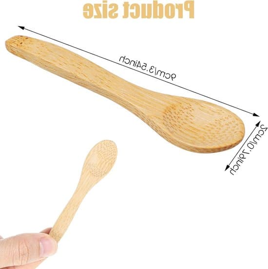 - 6 pientä puulusikkaa - Mini käsintehdyt bambulusikat