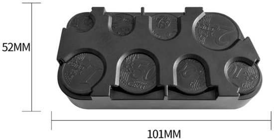 8-rums Euro Mønt Organizer/Dispenser - Sort