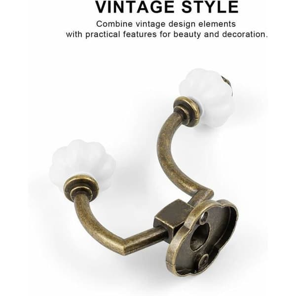 2-delt vintage tøjkrog med skruer, rustik stil distressed chic krog