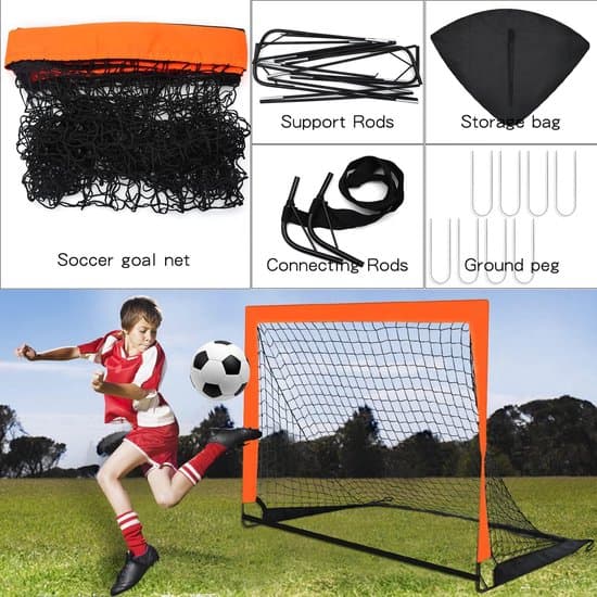 2 fodboldmål til børn - Sammenklappelige - 122 x 91 cm - Orange