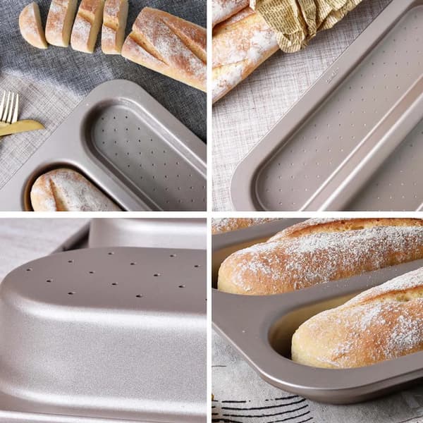 Bageform til brødboller, non-stick bageform, 3 bølgede riller