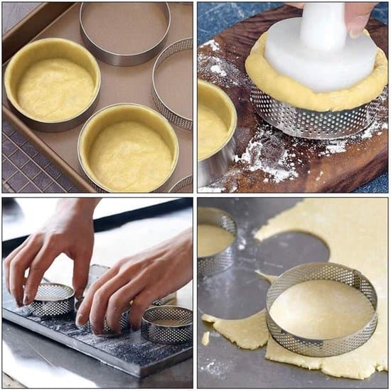 Bageforme, 10-delt sæt, 8 cm bageforme, 8x2 cm, rustfrit stål, sølv, non-stick mousse kage ringforme, perforerede kageforme, bagværk