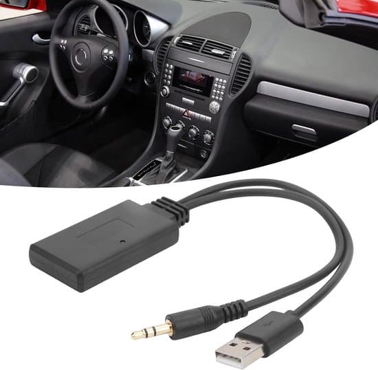 Auton Bluetooth-sovitin – Langaton 3,5 mm:n audiosoitin AUX/USB-liitännällä – Bluetooth 5.0 -lähetin autoradioon