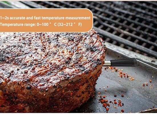 Trådløst Kødtermometer (med app) - Bluetooth BBQ Termometer - Ovntermometer - BBQ Tilbehør - Rustfrit Stål - Sort