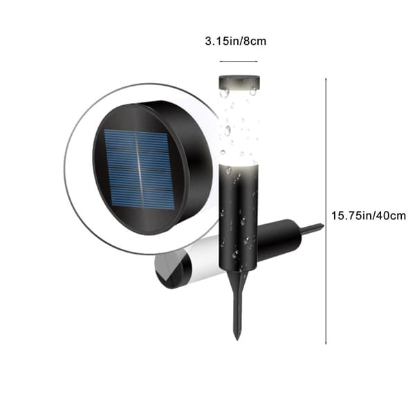 Solar Havegulvlampe – Sort Plastik Udendørs LED-lys