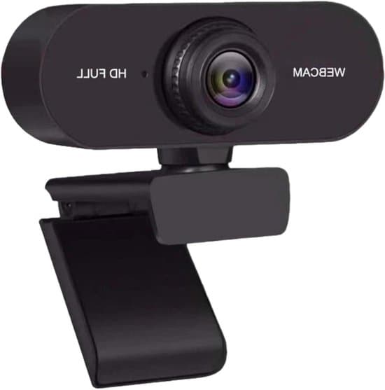 1080P Full HD Professionelt Computerwebcam med Mikrofon til Bærbare og Stationære Computere, Sort
