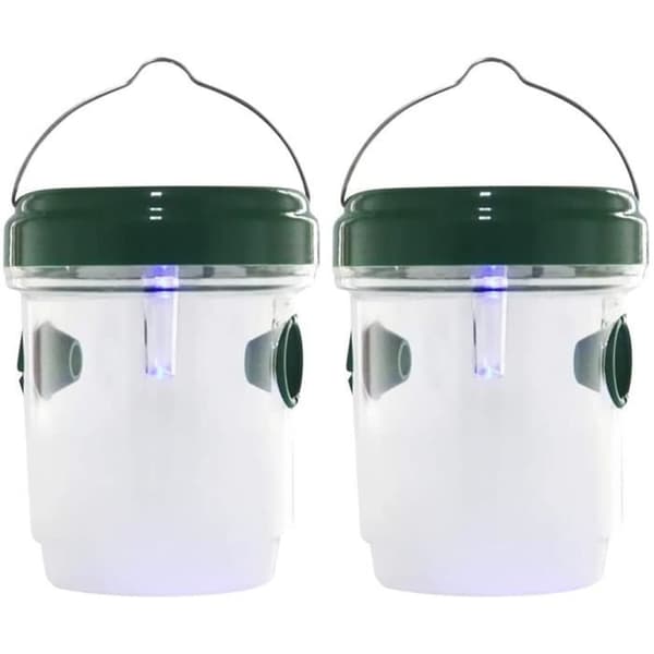 2-delad LED-fruktflugfälla, flugfälla, geting- och myggsolcells-LED-flugfälla, utomhusgetingfälla, bi- och getingfälla
