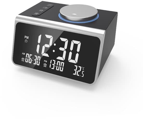 Digital Radio Vækkeur, dæmpbart til børn og voksne, Sort