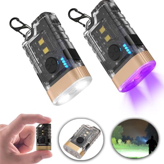 Taskulamppu, LED-taskulamppu, minitaskulamppu, EDC-taskulamppu, USB C -ladattava, pidike, perämagneetti, 9 tilaa, vedenpitävä taskulamppu, 2 kpl