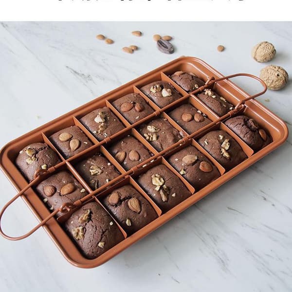 Non-stick brownieform 20 x 31 cm – rektangulær kageform, kulstofstål