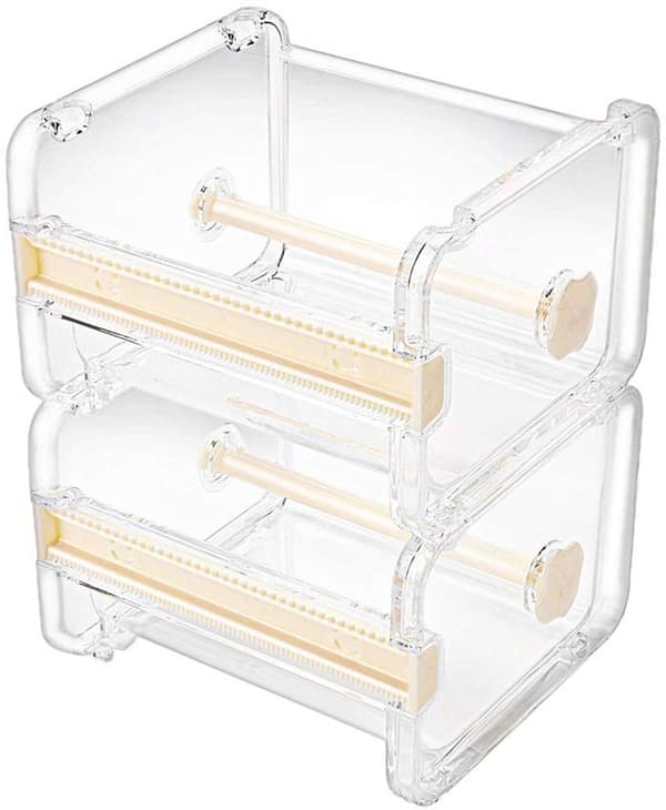 Transparent tejpdispenser - 2-pack - Beige