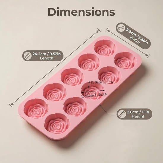2-pack rosformade silikonformar för bakning/godis/tvål (20 håligheter)