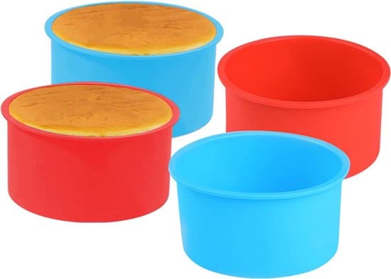 Mini silikonekageforme - 4 stk. 10 cm til kager og desserter
