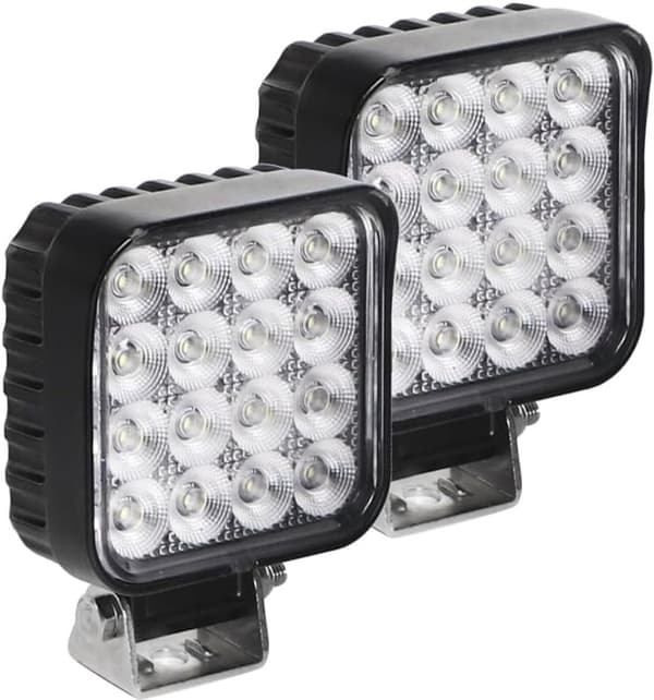 LED-arbejdslys - (kompatibel med 12V-50V) - egnet til både og andre køretøjer - sort.