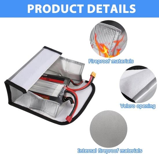 LiPo Batterisäkerhetspåse - Brandsäker - Silver