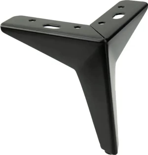 4 metalmøbelben, sorte, 12 cm