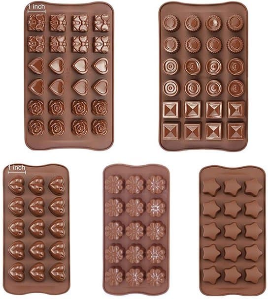 5 chokoladeforme, silikoneforme, non-stick form til chokolade, 3D silikoneform til kage, chokolade, gelé