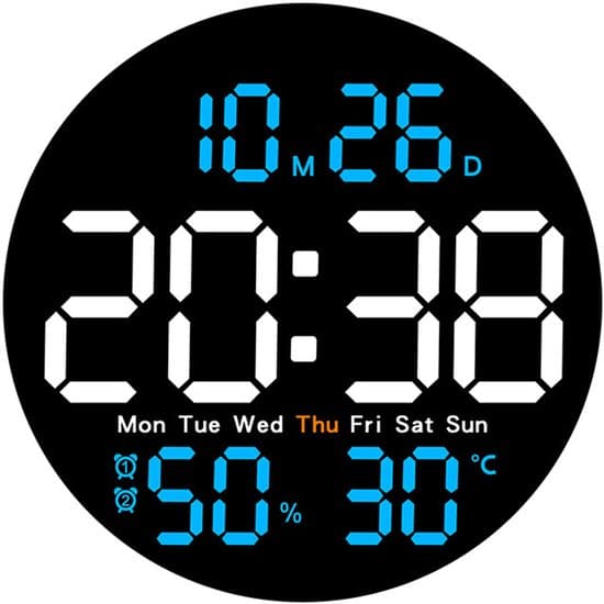 Digital LED Väggklocka - 10cm - Svart