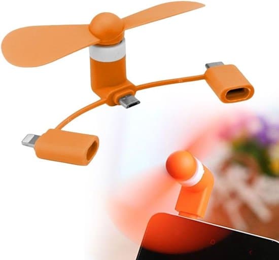 Universal lydløs miniventilator til telefon og tablet