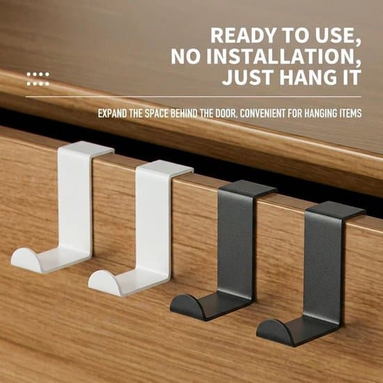 Sæt med 6 sorte dørkroge - Multifunktionelle, robuste, holdbare knager - 2*4*6 cm