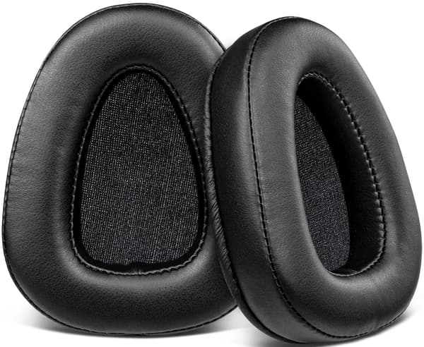 1 par sorte bløde PU-læder ørepuder med høj densitetsskum til Skullcandy Aviator 2