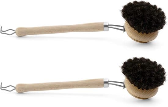 2-pack diskborstar, hästhår, trä, stor, plastfri