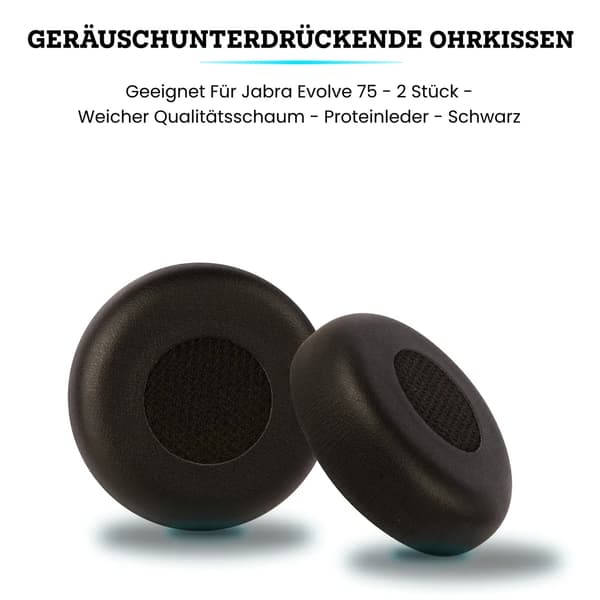 Til Jabra Evolve 75 Hovedtelefon Ørepuder - Sort Proteinlæder