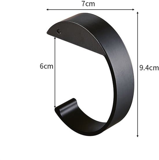 2-pack svarta metallkrokar för skrivbord/hörlurar/väskor