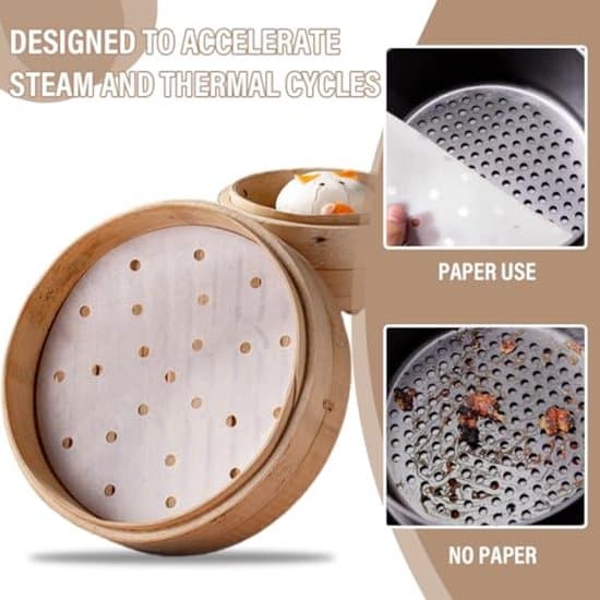 100 ark bakplåtspapper - runda, 20 cm i diameter - non-stick beläggning, bambu.