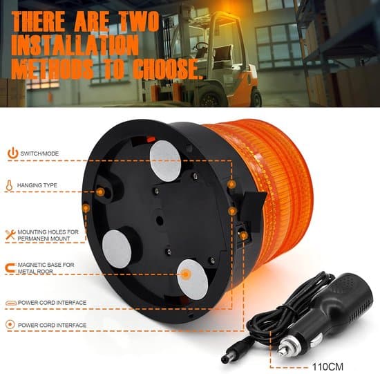 Genopladelig Trådløs LED Strobelys - Orange