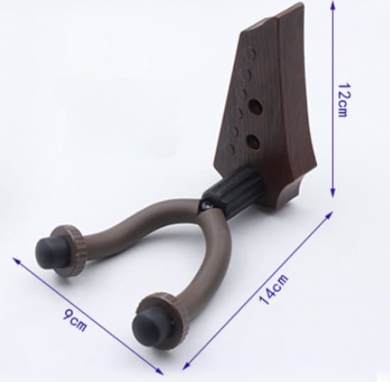 2 stycken - Gitarrkrok - Gitarrhållare - Väggkrok för gitarr - Gitarrväggfäste - Gitarrhängare - 9*14*12cm - brun - ABS+järnrör+gummi