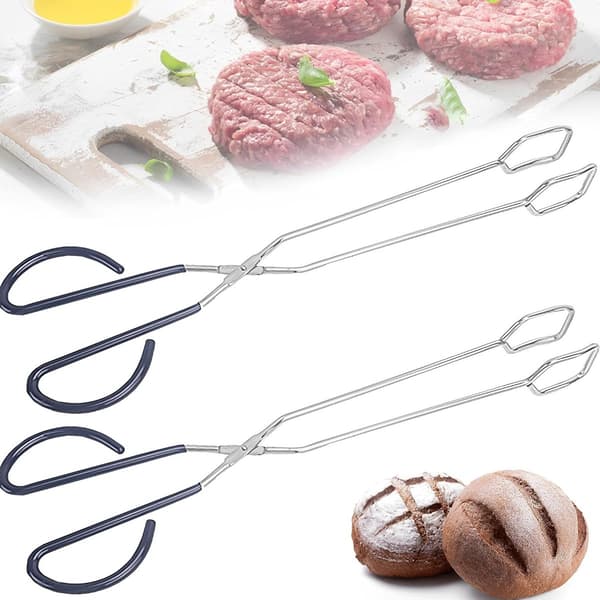 2 grilltänger - Förlängd typ - Sax i rostfritt stål 41cm
