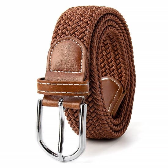 Elastiskt flätat bälte - unisex - 120 cm - brunt
