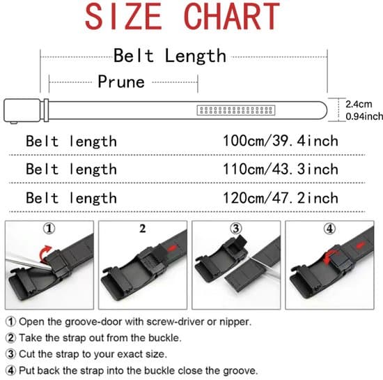 Damebælte - 120 cm - Sort
