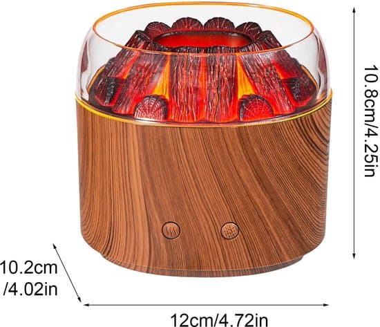 Lämplig för Volcano Flame Diffuser 160 ml Bärbar Dimluftfuktare Doftterapi Tyst Varmt Ljus Hem