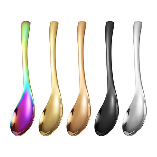 5-delt suppeske-sæt i rustfrit stål, til suppe, ris, te, mælk, kaffe og desserter, 16 cm (flere farver)