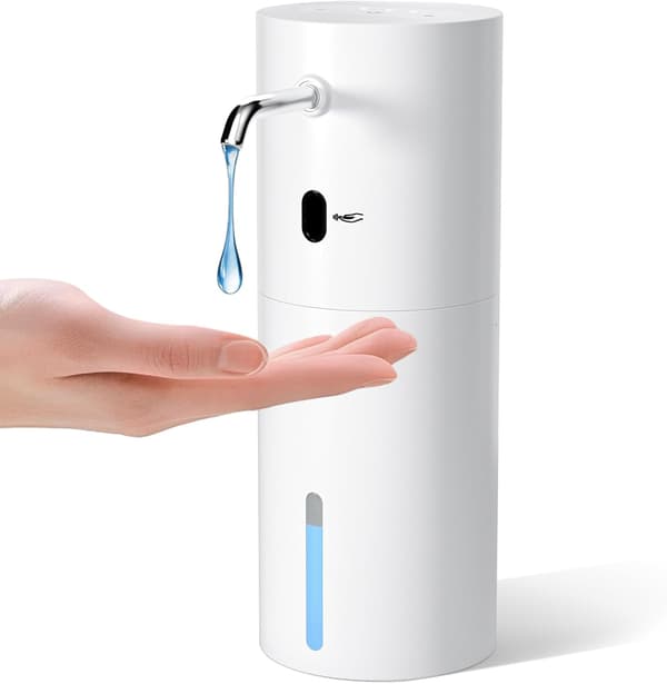 Berøringsfri Automatisk Sæbedispenser (450 ml, Rustfrit Stål Dyse, 6 Indstillinger, Tredje Generations Smart Sensor)