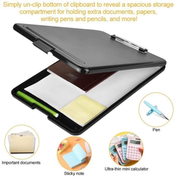 Notebook-etui, sort plastik - inkluderer opbevaringsboks, 34×24×2,3 cm